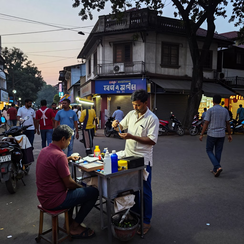 Kolkata Corner Evening at The Early Evening Light in in Kolkata, India