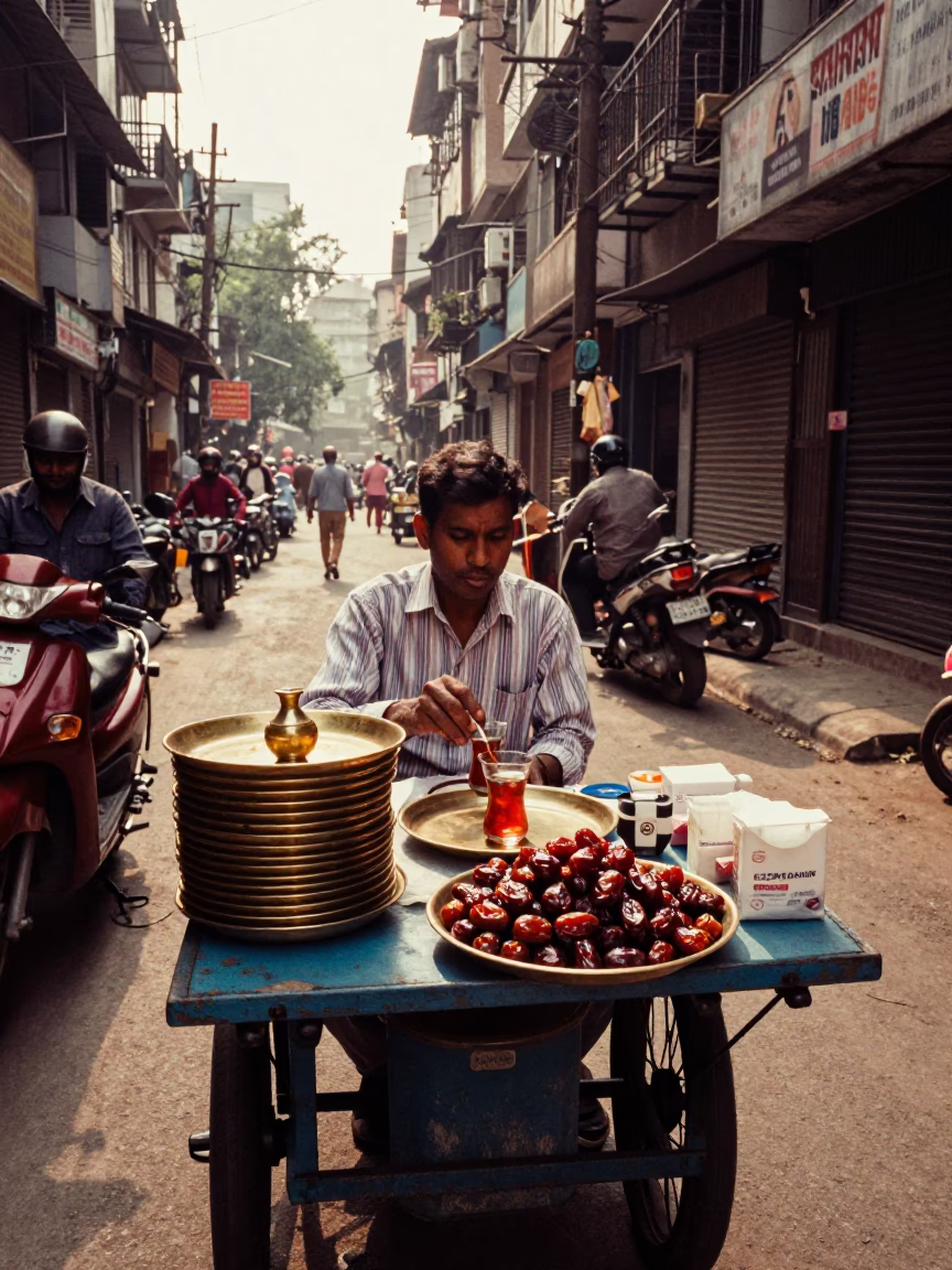 Kolkata Dates at Late Afternoon Light in in Kolkata, India