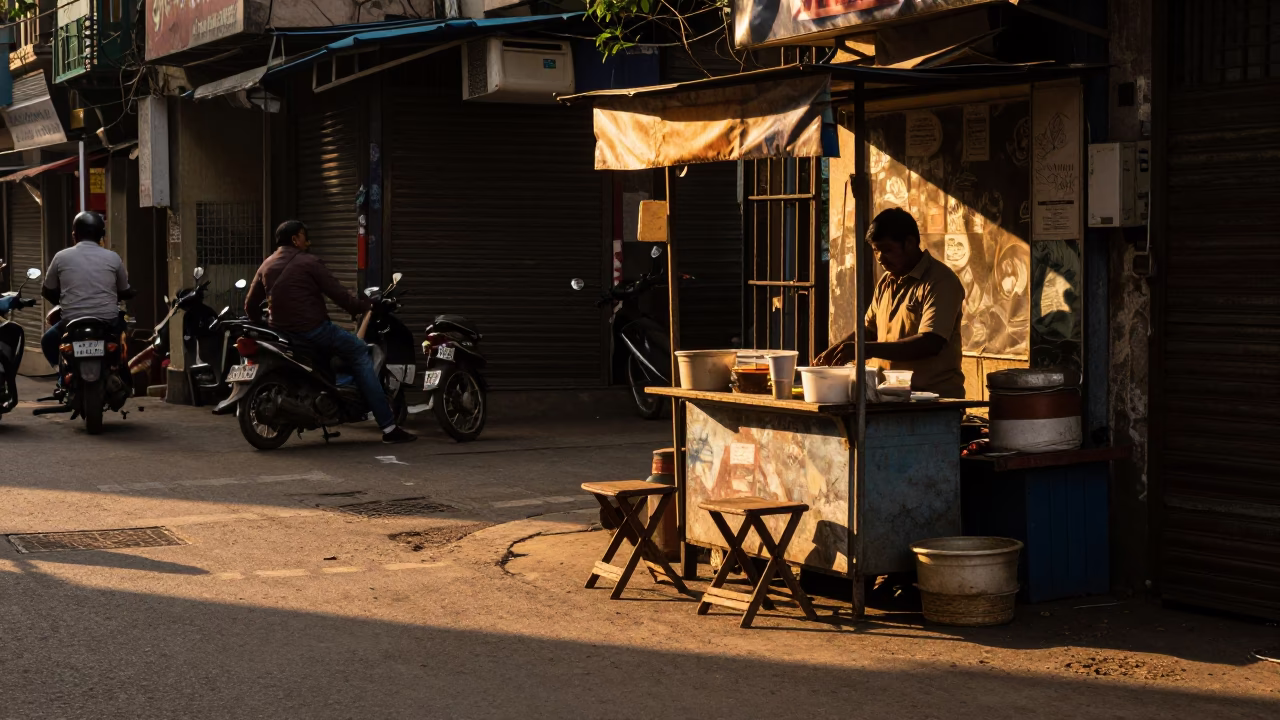 Kolkata Evening Light at Honeyed Evening Light in in Kolkata, India