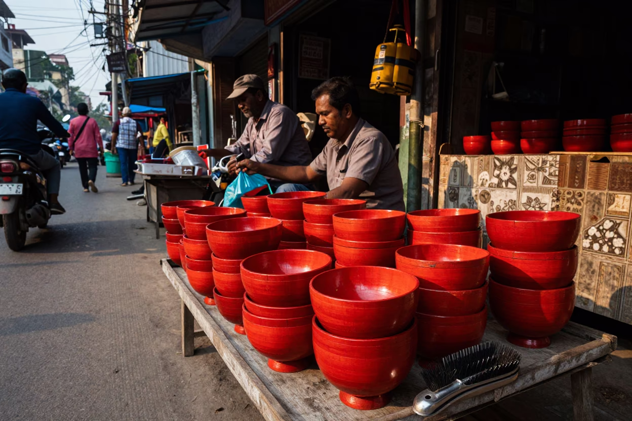 Kolkata Household Goods at The Late Morning Light in in Kolkata, India