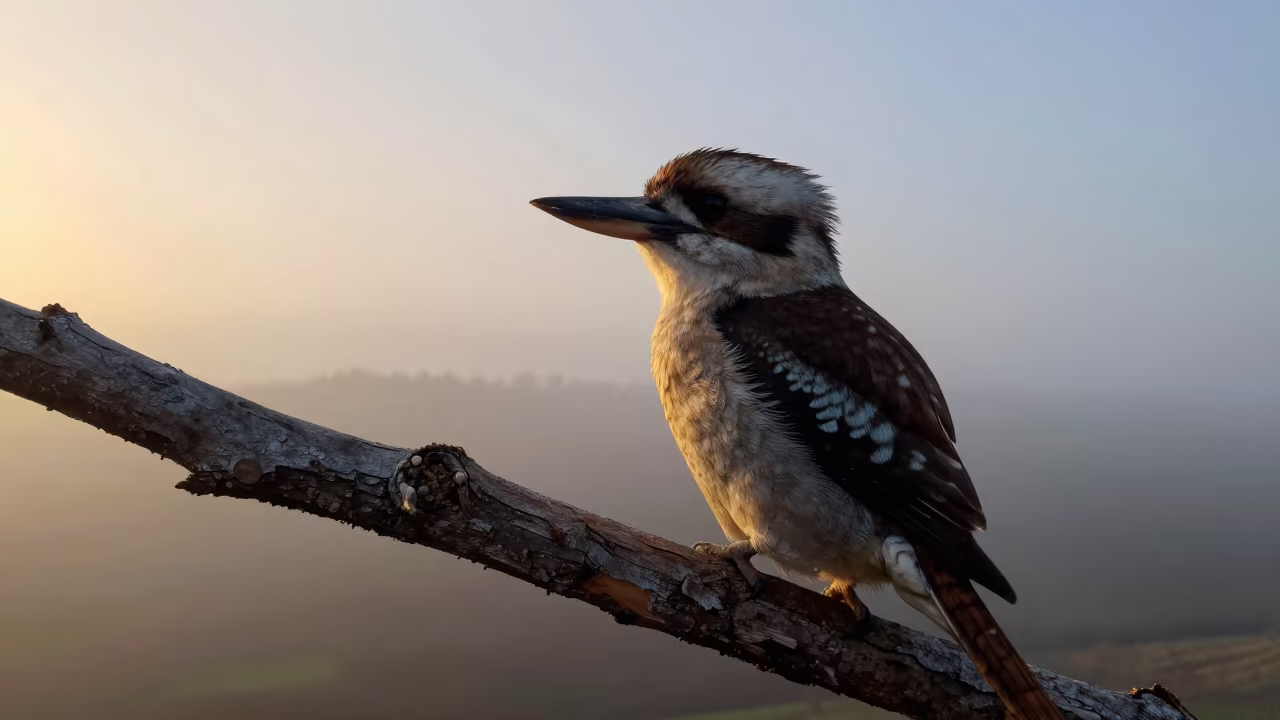 Kookaburra on Wind-Scoured Ridge in Alsace in on a wind-scoured ridge in Alsace