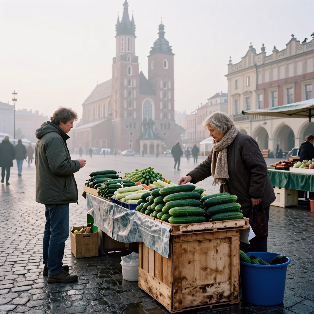 Krakow Customer at Dawn Light in in Krakow, Poland
