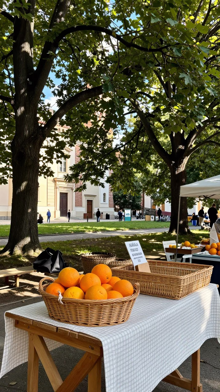 Krakow Early Afternoon Market Scene at The Early Afternoon Light in in Krakow, Poland