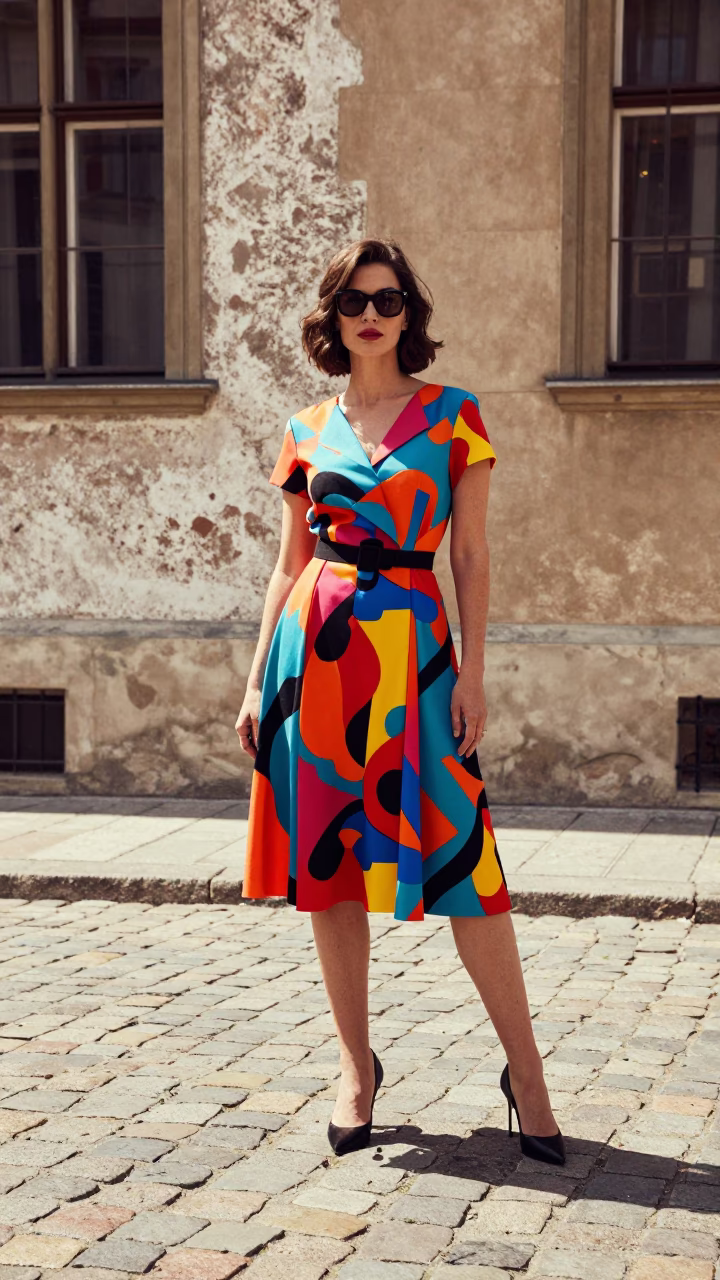 Krakow Fashion Model at The Flat Glare Of Noon Light in in Krakow, Poland
