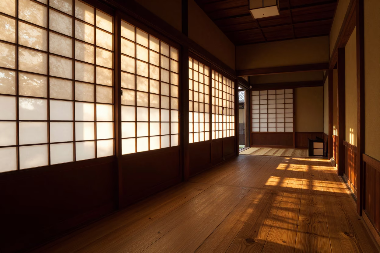 Kyoto Alley at Golden Hour in in Kyoto, Japan