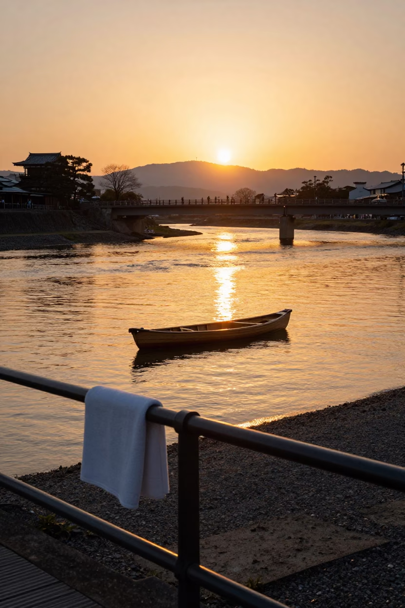Kyoto Hour Sunset at Sunset Light in in Kyoto, Japan