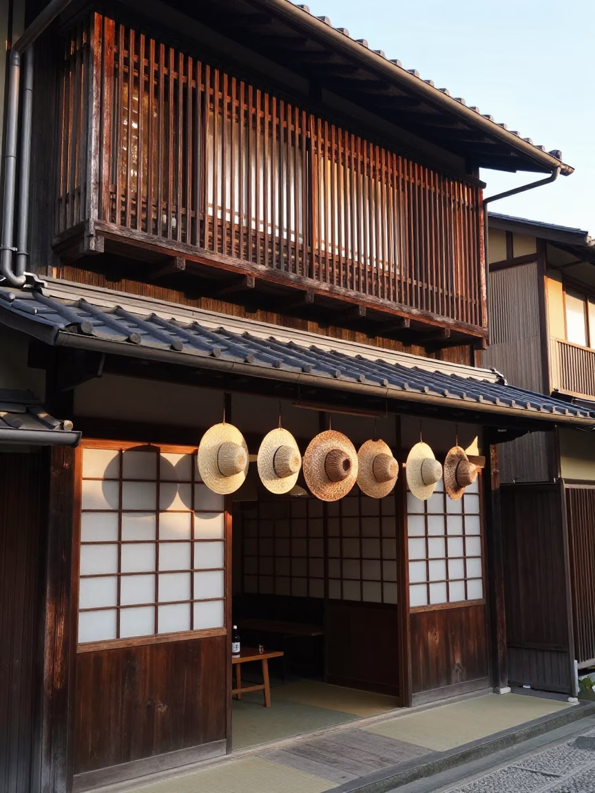 Kyoto Morning Light at As First Light Reaches The Scene in in Kyoto, Japan