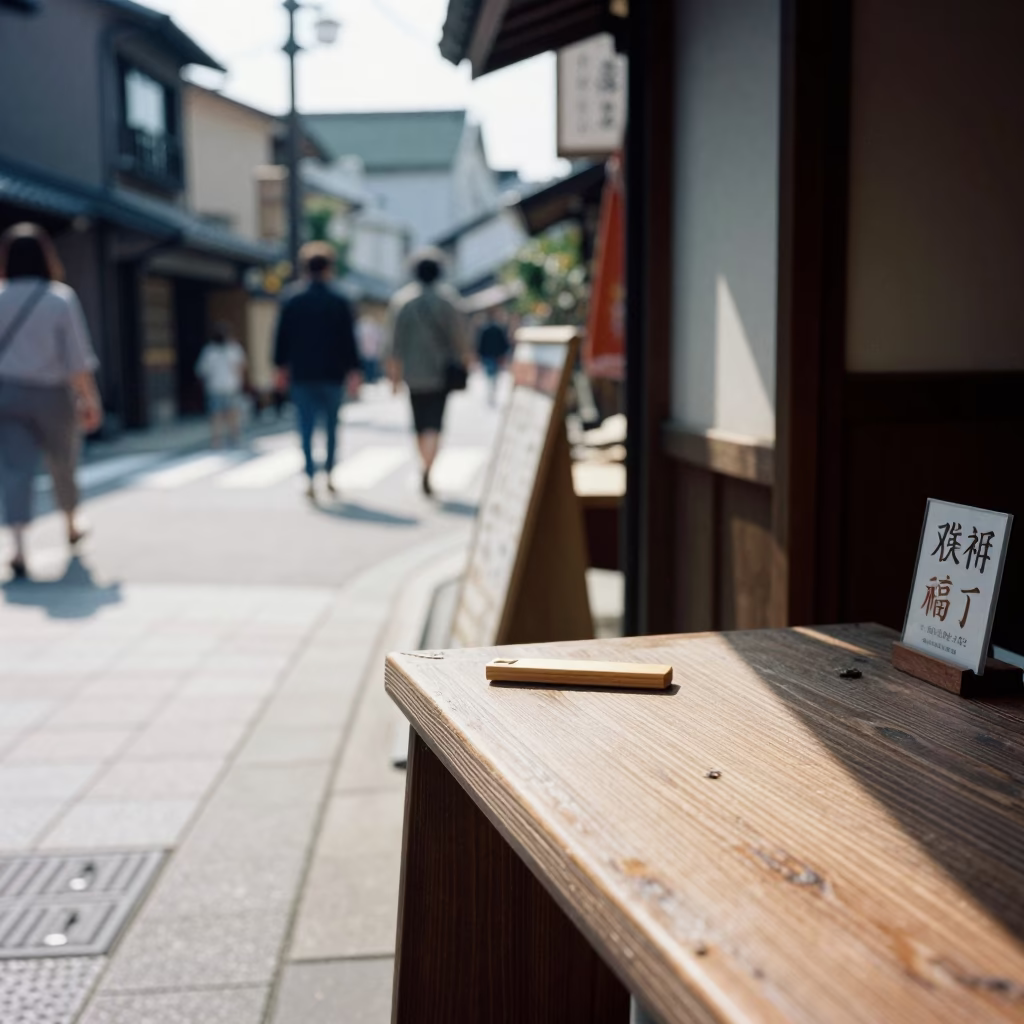 Kyoto Street Corner at Bright Midmorning Light in in Kyoto, Japan