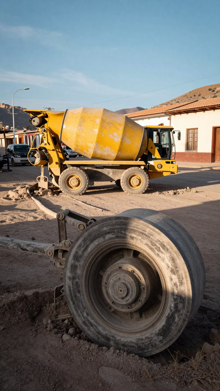 La Paz Construction Scene at The Early Afternoon Light in in La Paz, Bolivia