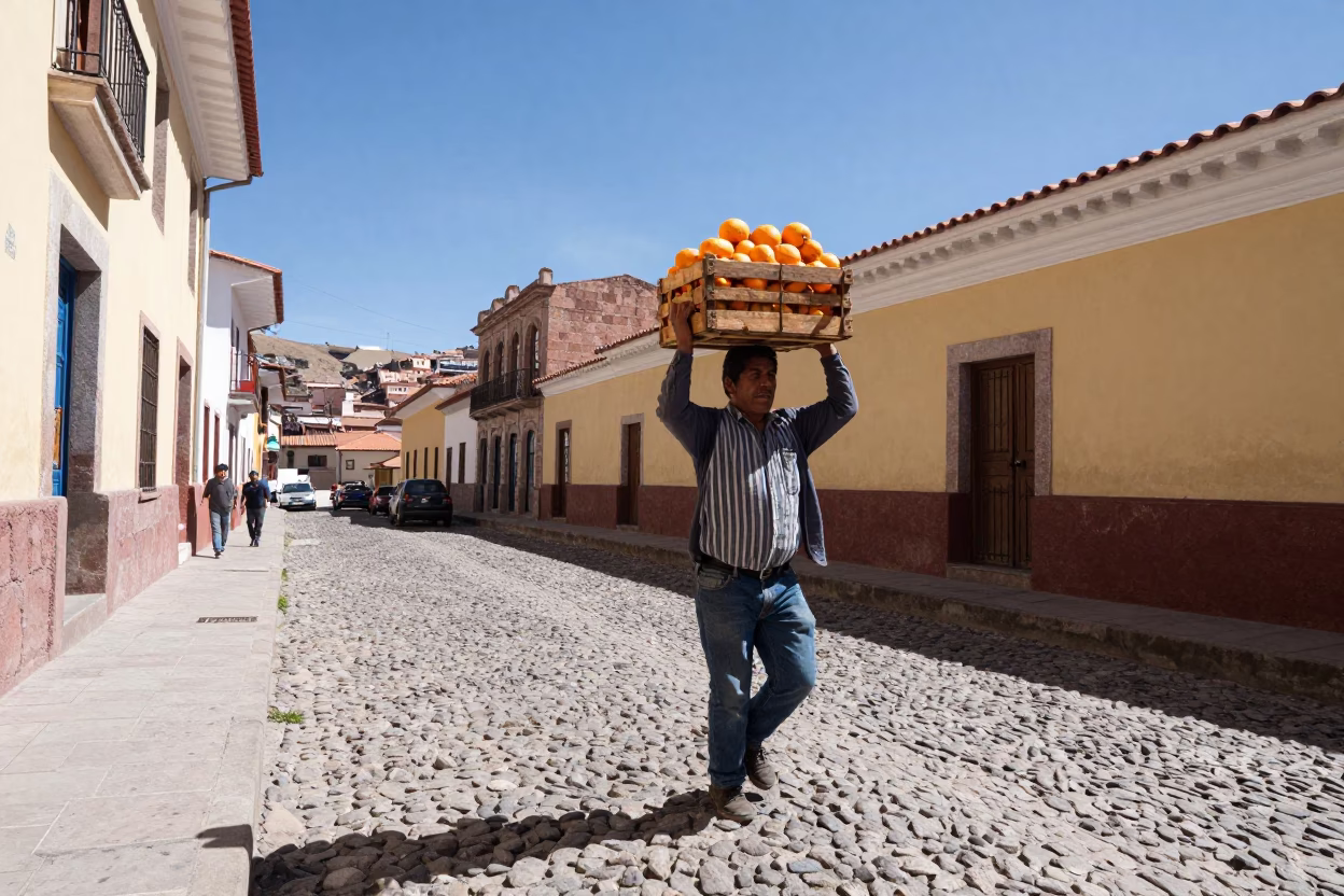 La Paz Fruit Crate in in La Paz, Bolivia