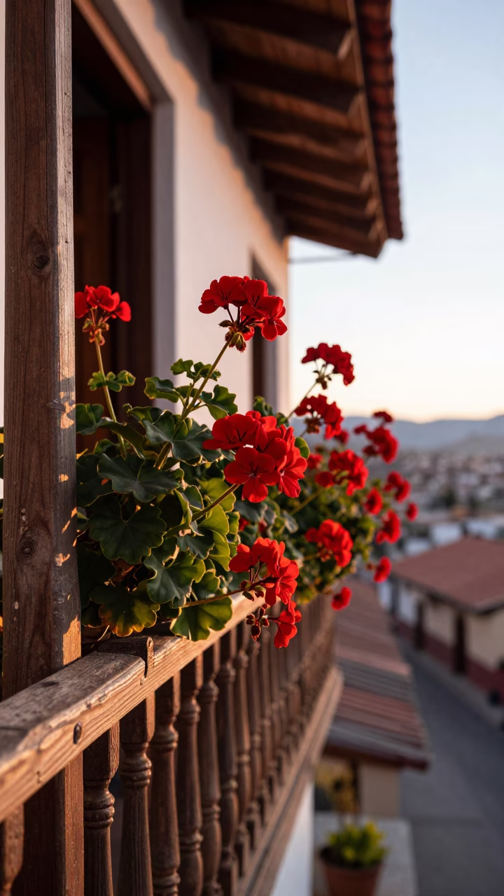 La Paz Red Geraniums in in La Paz, Bolivia