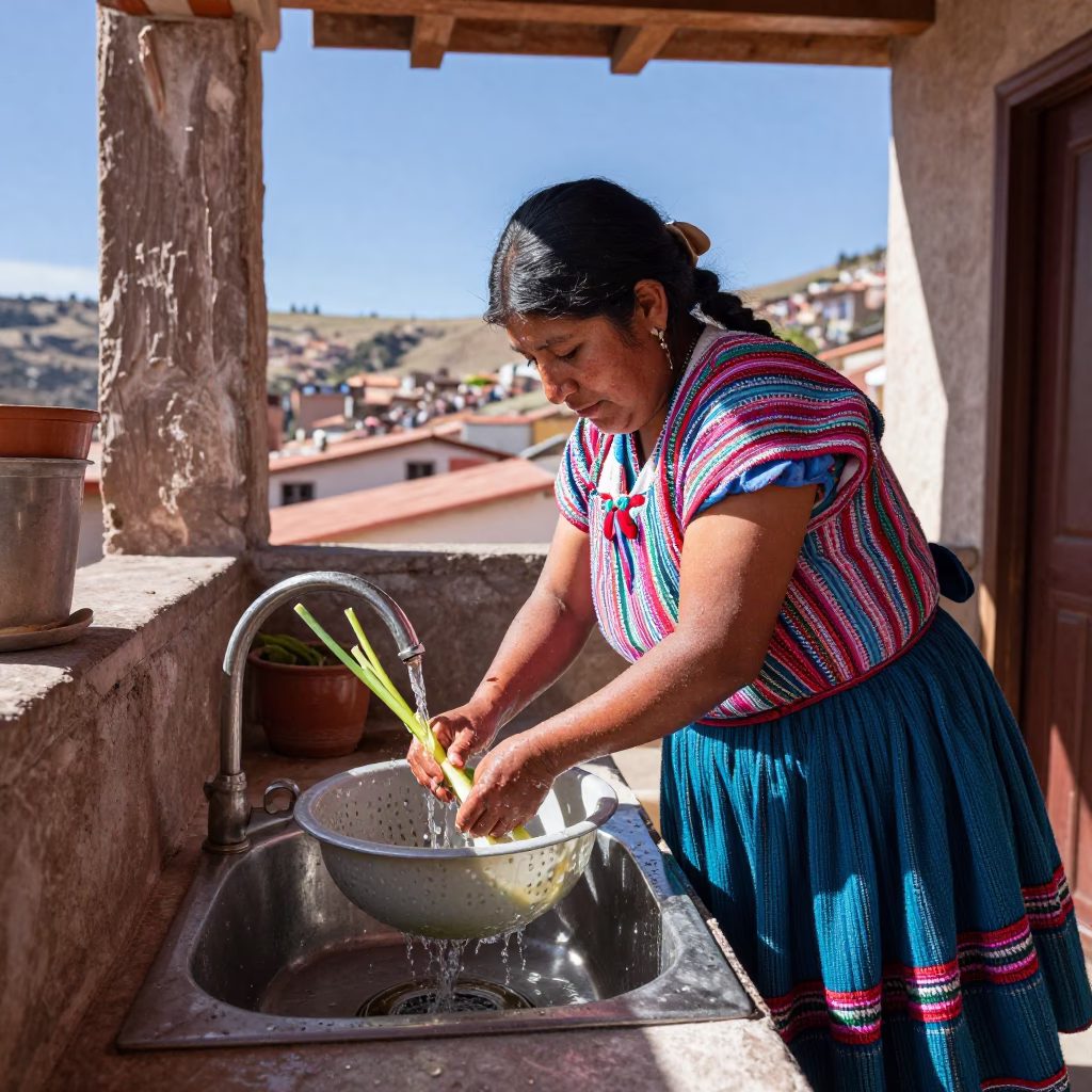 La Paz Rinsing Colander in in La Paz, Bolivia