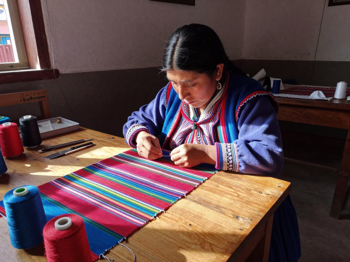 La Paz Seamstress Working in in La Paz, Bolivia