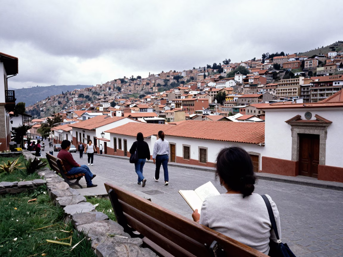 La Paz Street Scene at Midday Light in in La Paz, Bolivia