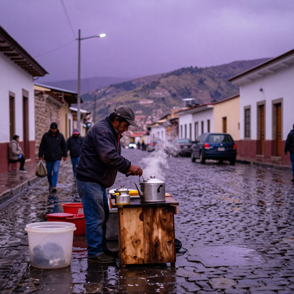 La Paz Street Stall in in La Paz, Bolivia