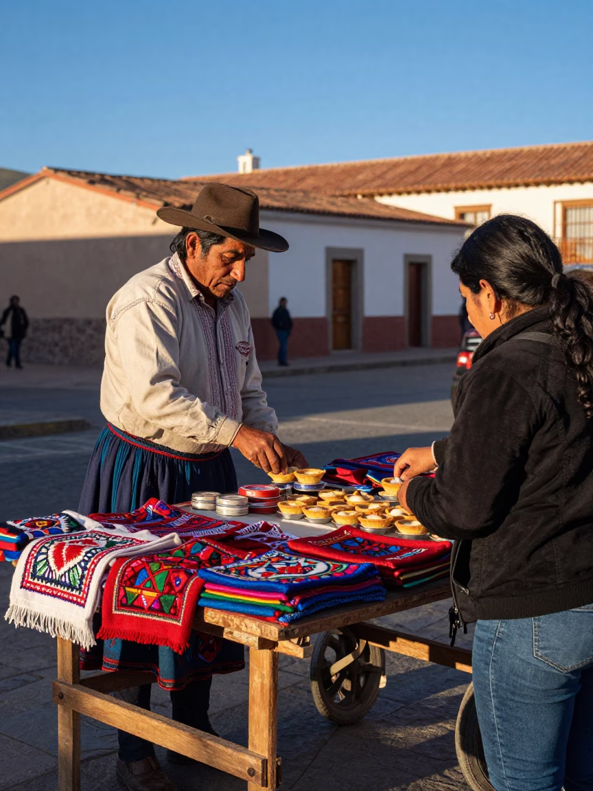 La Paz Tart Tins at Clear Late-afternoon Light in in La Paz, Bolivia