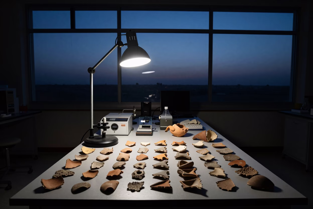 Lab Interior in Luxor at The Predawn Darkness Light in in Luxor, Egypt
