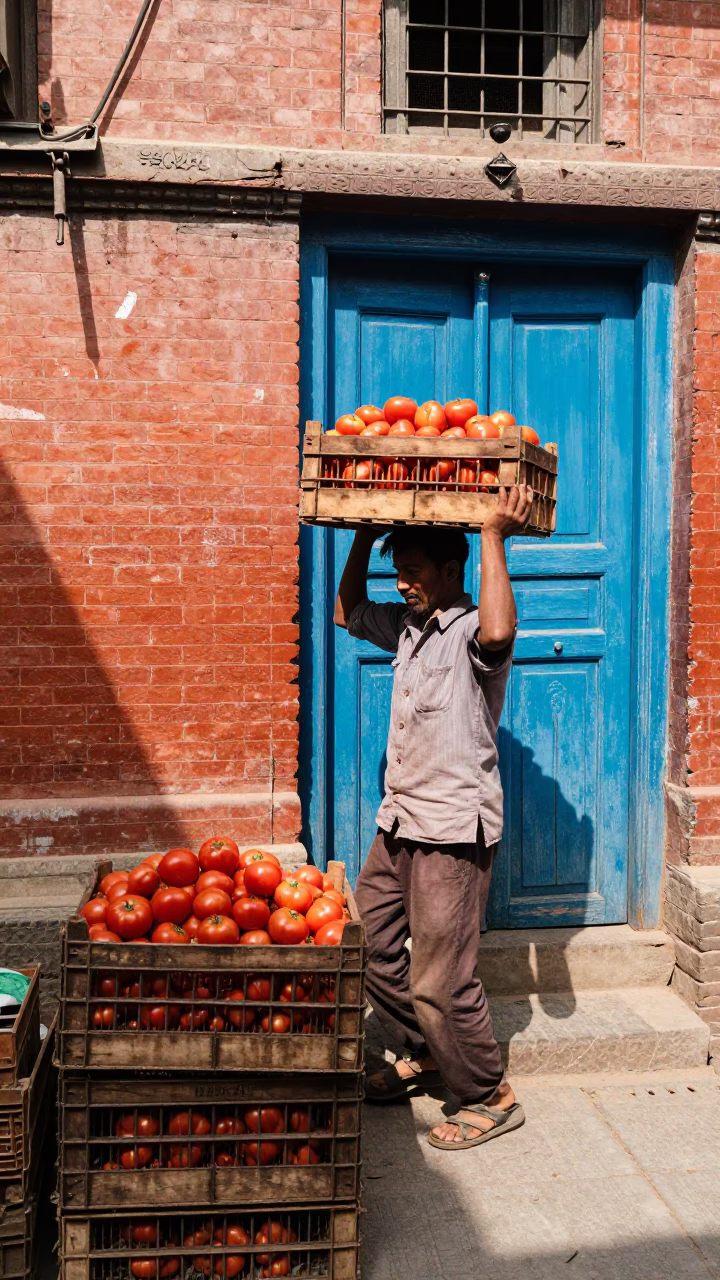 Lacquered Door in Kathmandu in in Kathmandu, Nepal