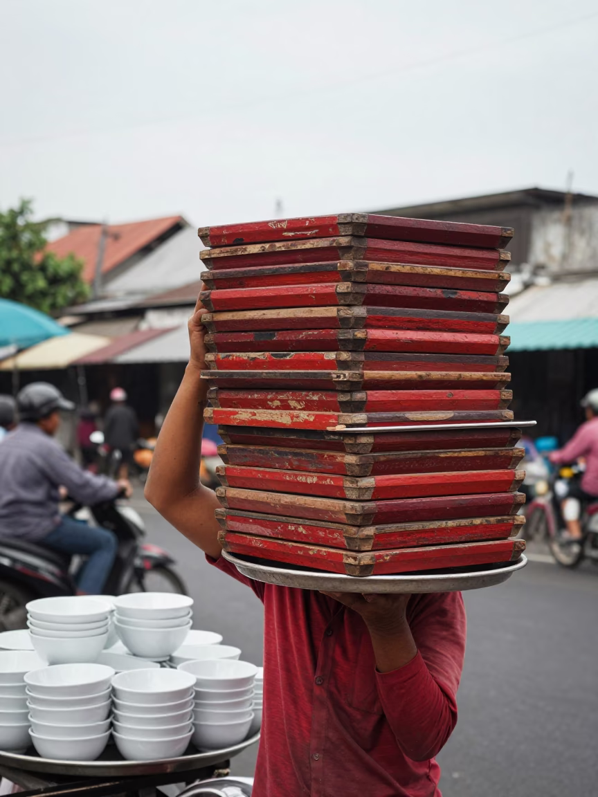 Lacquered Trays in Surabaya in in Surabaya, Indonesia