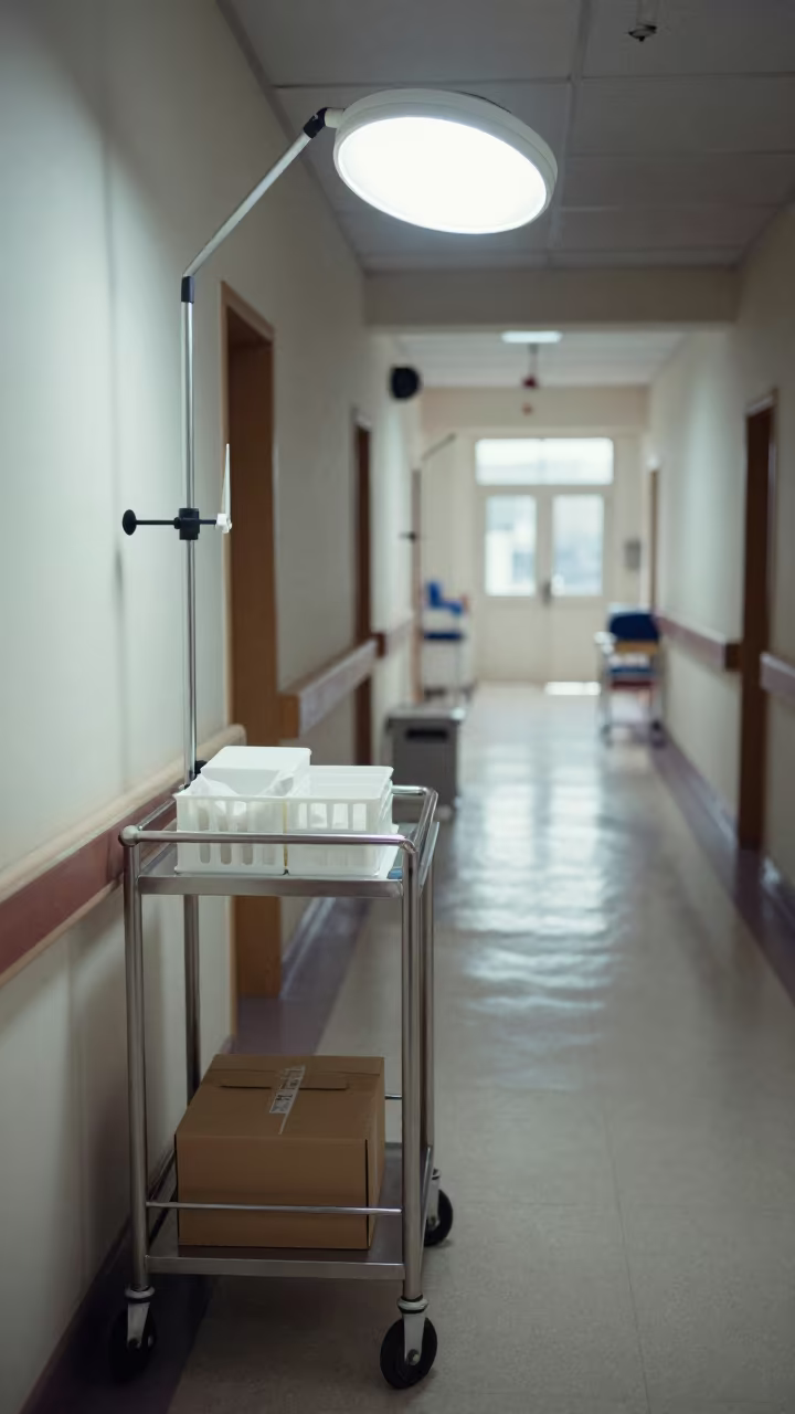 Lactation Scale Cart in Mekele Hospital Corridor in inside a hospital corridor in Mekele