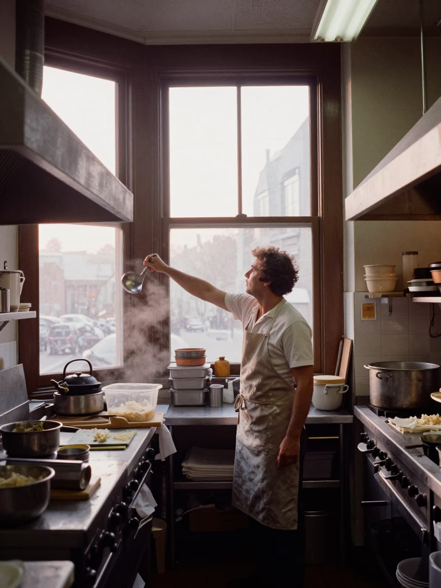 Ladle just after sunrise in Montreal in in Montreal, Quebec, Canada