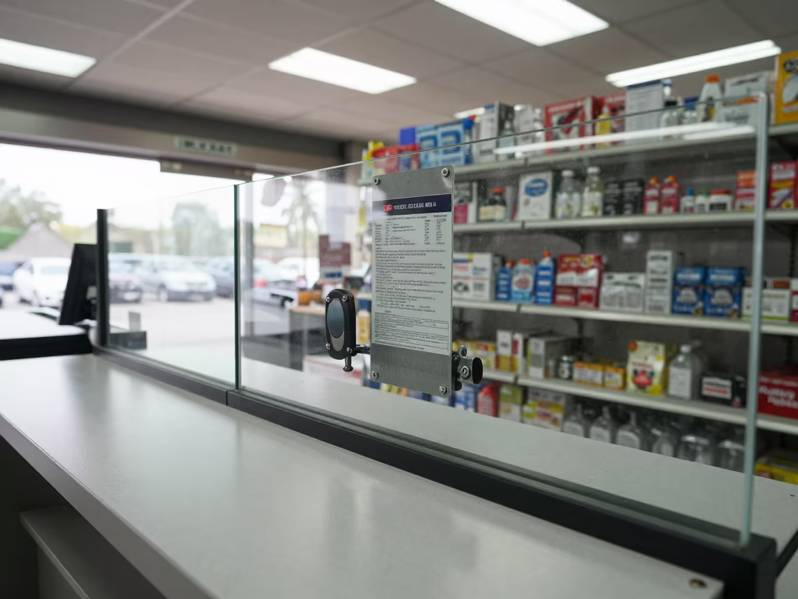 Lahore Checkout Vacuum Belt Board Detail in at a checkout lane under flat store light in Lahore