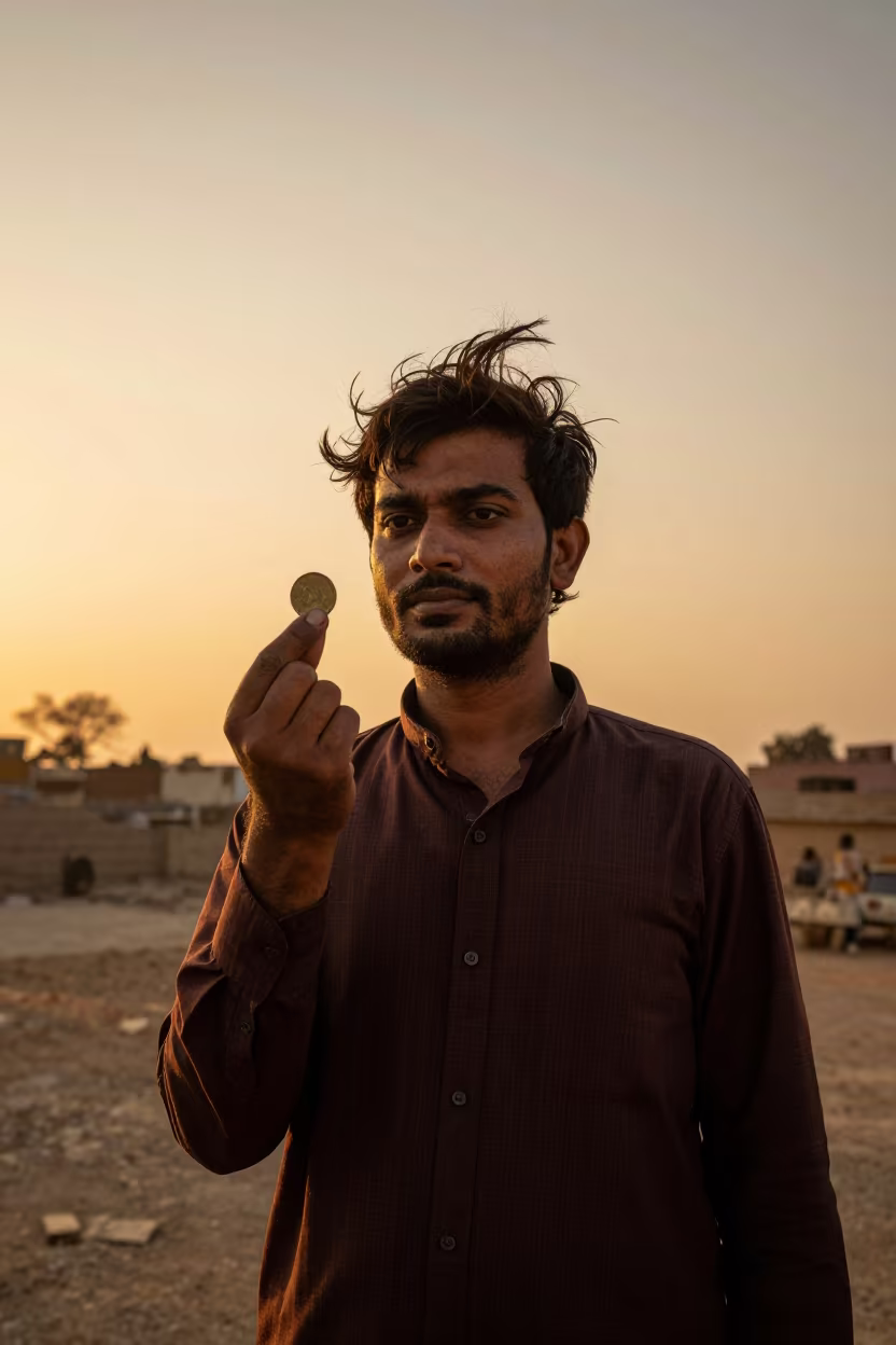Lahore Magician Coin Between Knuckles Amber Light in in Lahore