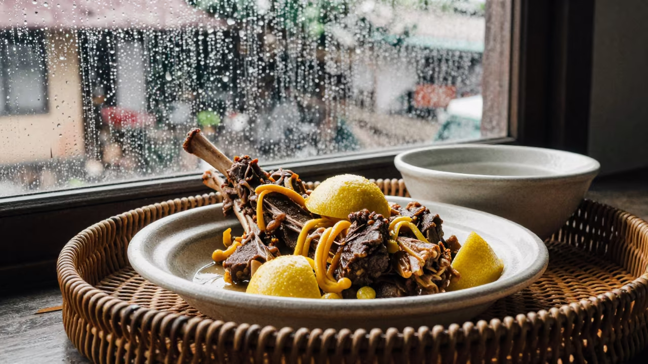 Lamb Tagine with Preserved Lemon on Tea Tray in on a tea house tray in Iloilo