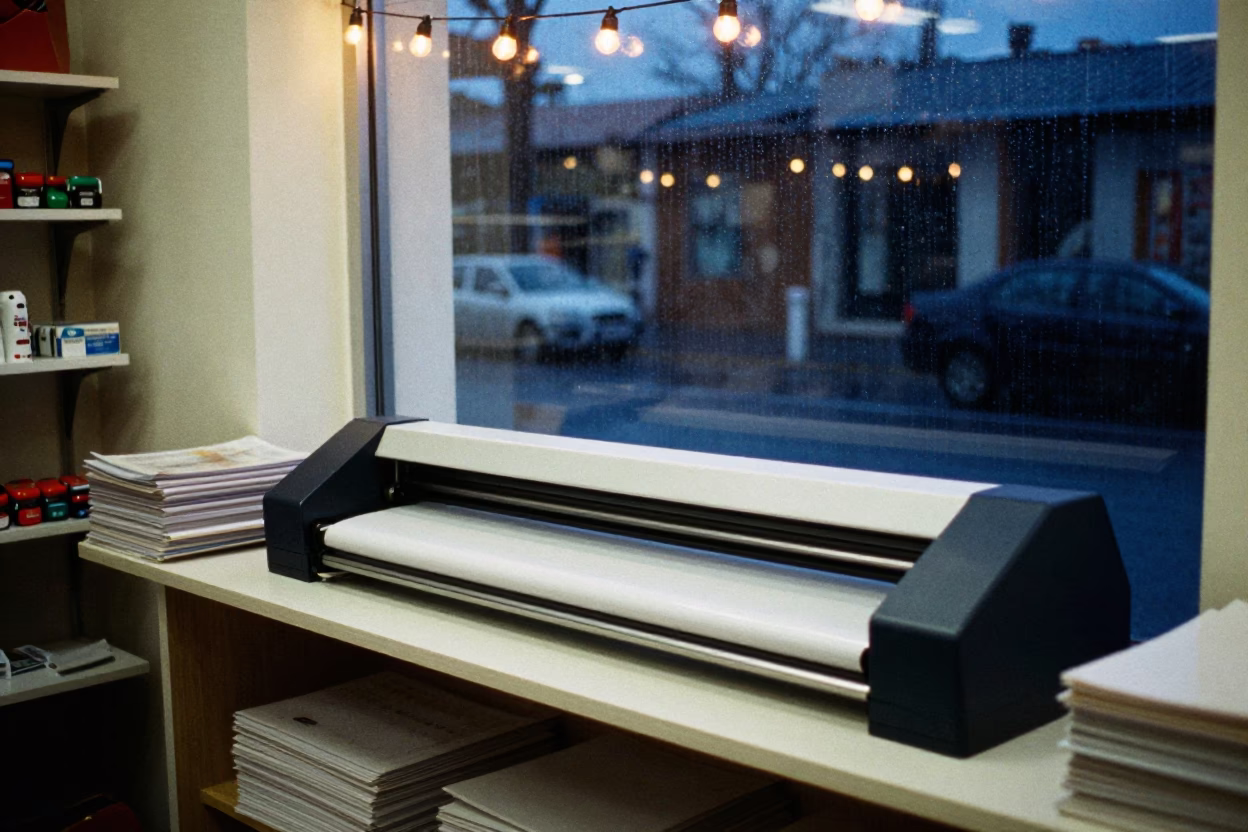 Laminator Bench in Kayseri Store After Restock in inside a storefront prepared for opening near Kayseri