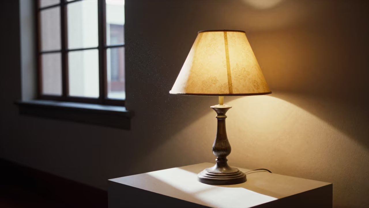 Lamp on Museum Plinth in Monterrey Hall in on a museum plinth in Monterrey