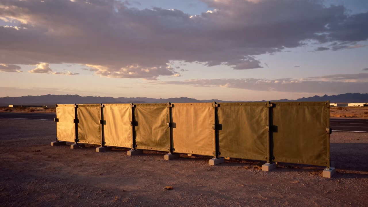 Landing Zone Panel Kit Sunset Arizona Flight Line in along an airbase flight line in Arizona