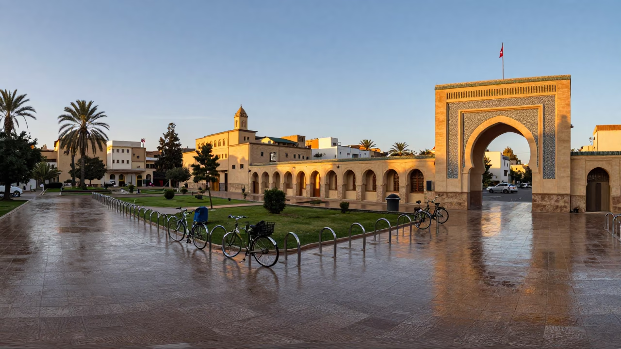 Landscape in Fez at The Late Afternoon Light in in Fez, Morocco