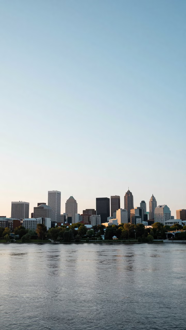Landscape in Montreal at The Late Morning Light in in Montreal, Quebec, Canada