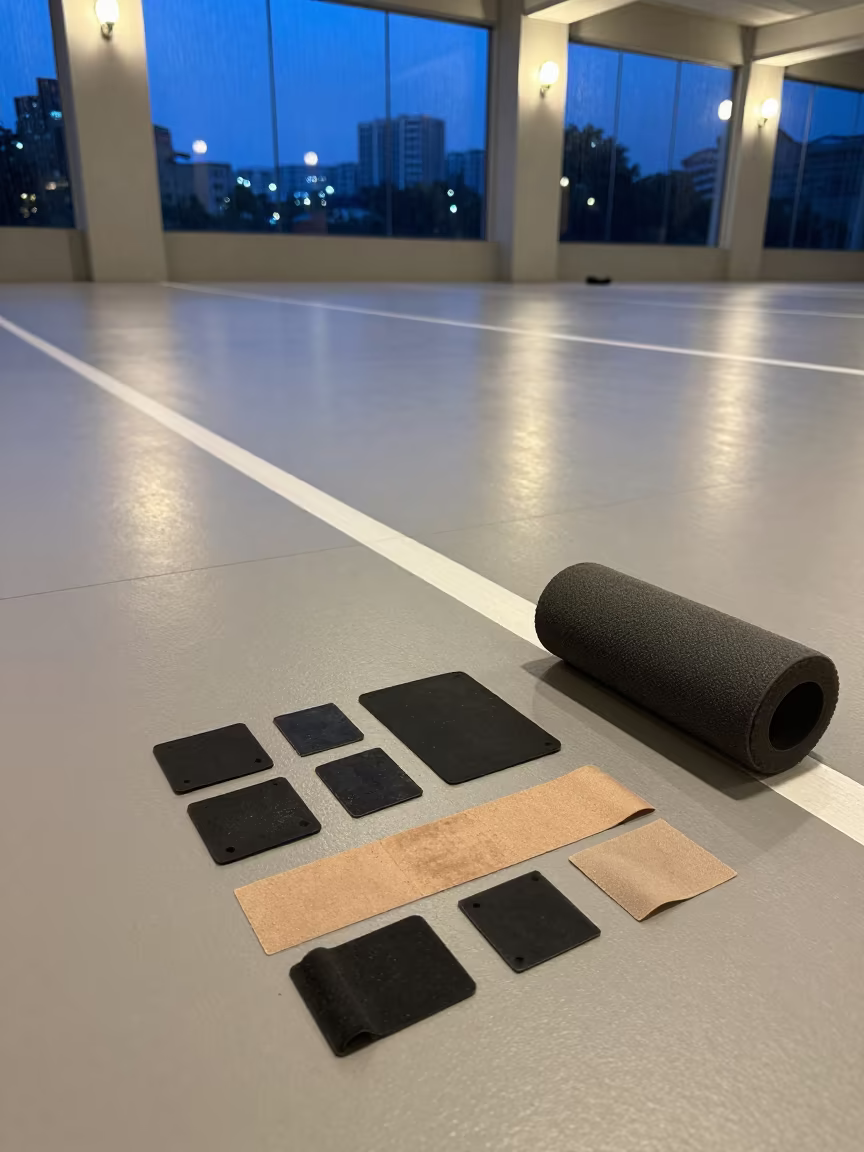 Lane Rope Patch Kit on Recovery Lounge Floor in inside a recovery lounge beside foam rollers in Surabaya
