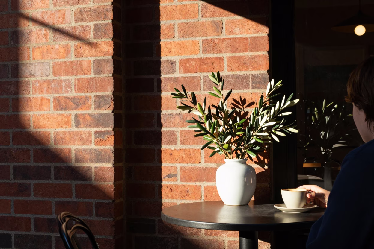 Laneway Cafe just after sunrise in Melbourne in in Melbourne, Victoria, Australia
