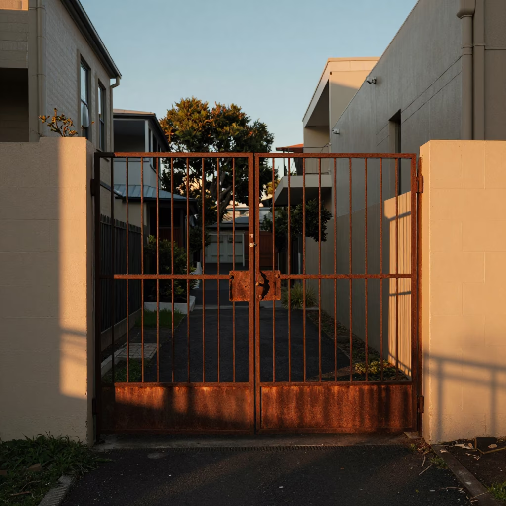 Laneway Dusk in Melbourne at The Early Evening Light in in Melbourne, Victoria, Australia