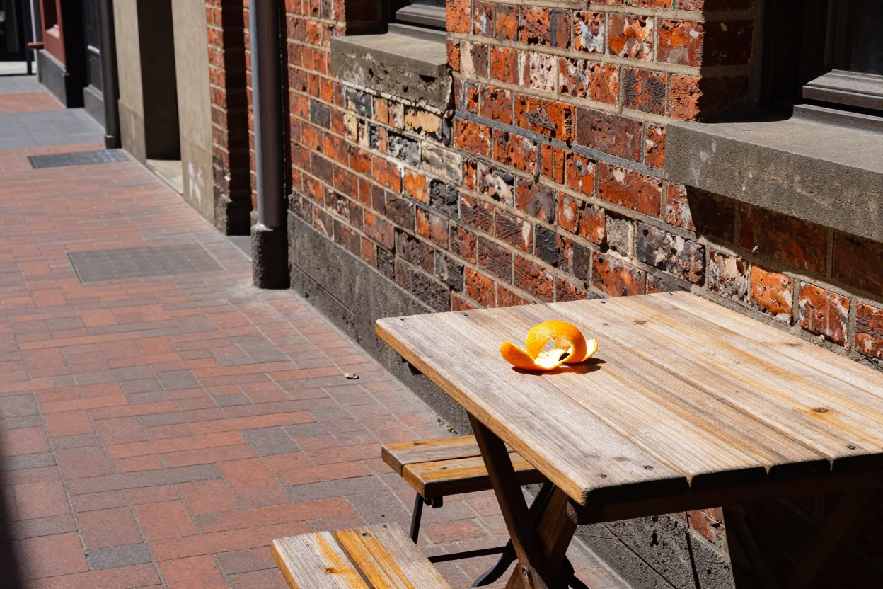 Laneway Scene in Melbourne at Flat Noon Light in in Melbourne, Victoria, Australia