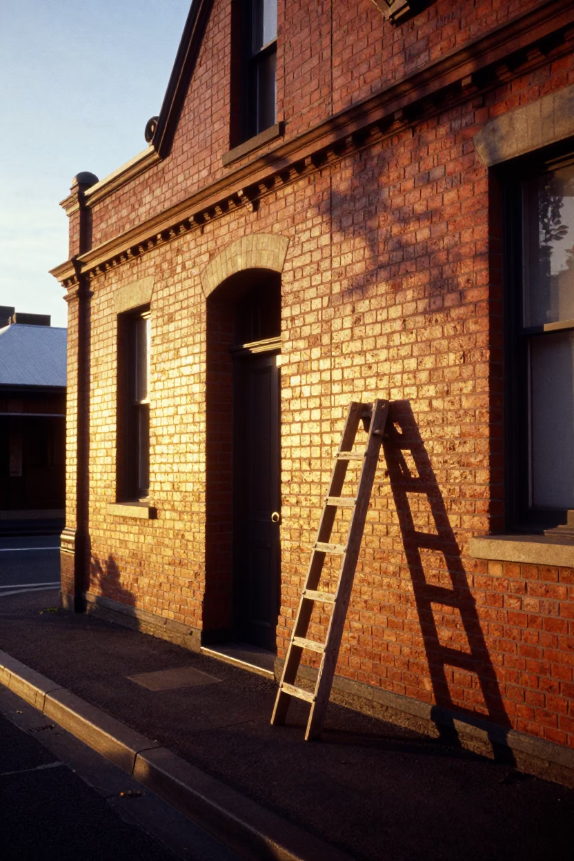 Laneway Sunset in Melbourne at Sunset Light in in Melbourne, Victoria, Australia