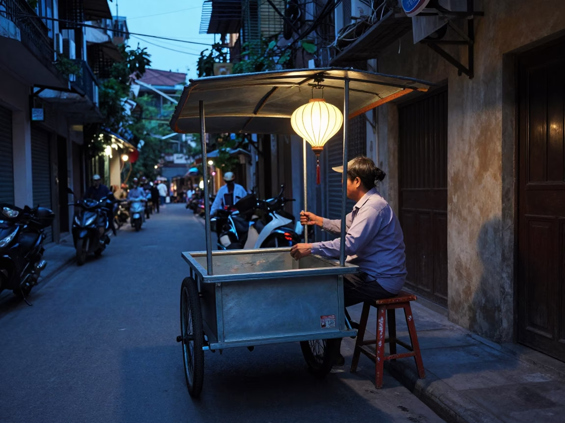 Lantern in Hanoi at Blue Hour in in Hanoi, Vietnam