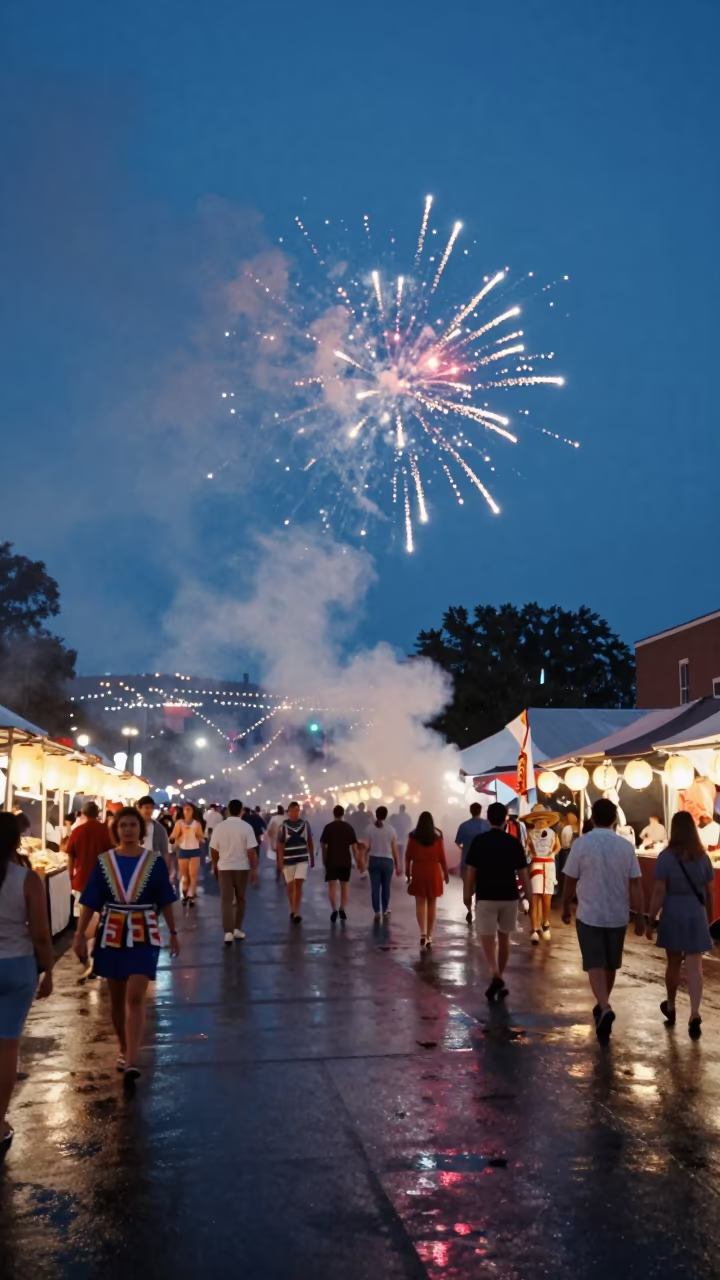 Lantern Procession at Cleveland Night Market Blue Hour in at a night market near Cleveland
