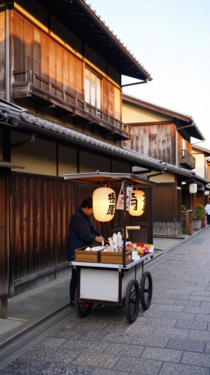 Lantern Setup in Kyoto in in Kyoto, Japan