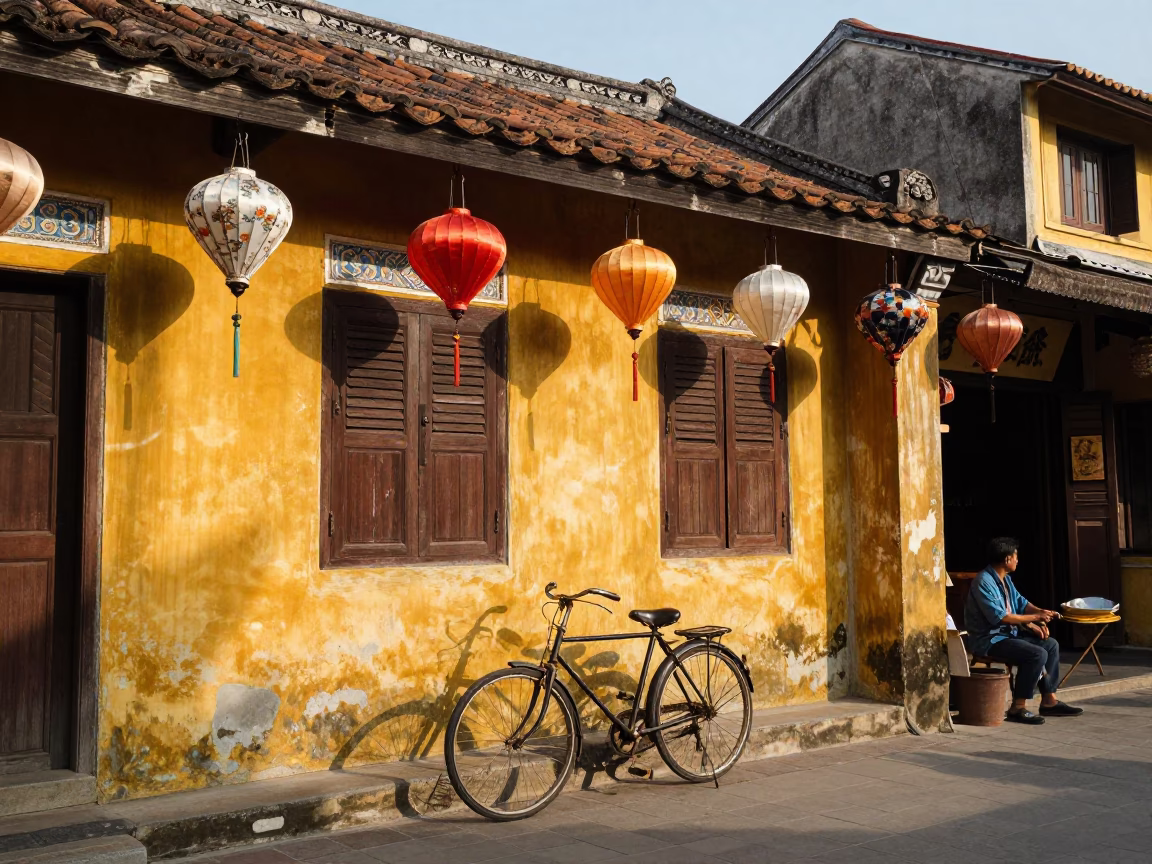 Lanterns at Clear Late-afternoon Light in Hoi An in in Hoi An, Vietnam