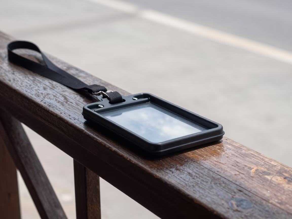 Lanyard Tray Shadows Defy Noon Light in on a pier railing in Irapuato