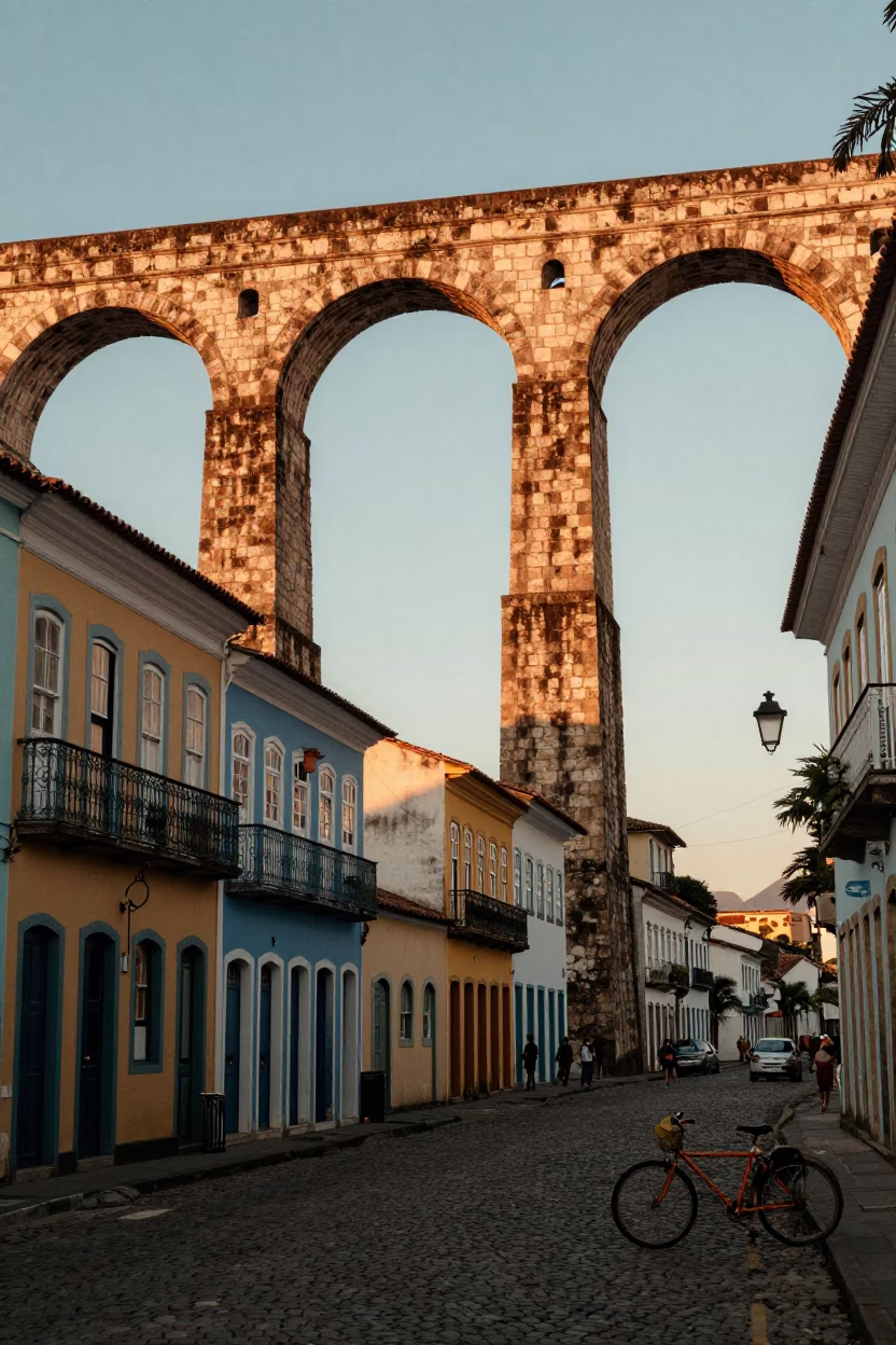 Lapa Arch in Salvador at Sunset Light in in Salvador, Brazil