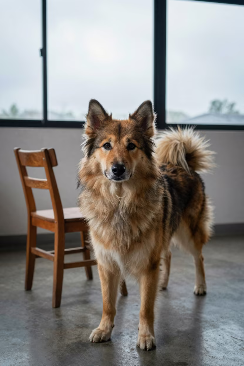 Lapponian Herder Portrait in Davao Studio in in a quiet portrait studio with a plain backdrop and eye-level framing in Davao