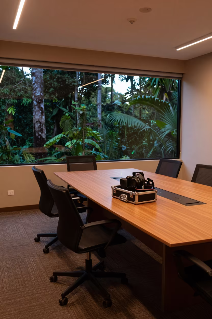 Laser Case on Boardroom Table Manaus in at a boardroom table before a meeting near Manaus
