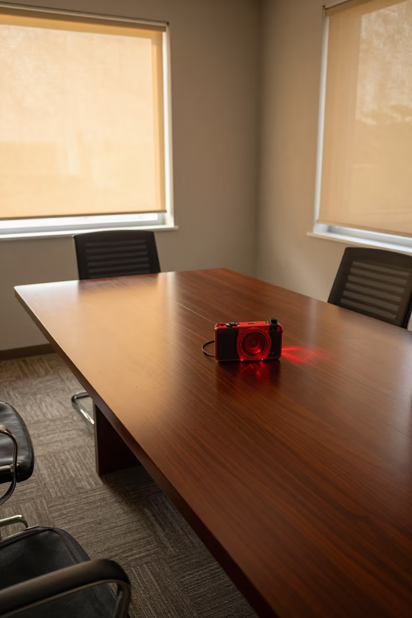 Laser Case on Boardroom Table Ogbomosho in at a boardroom table before a meeting in Ogbomosho