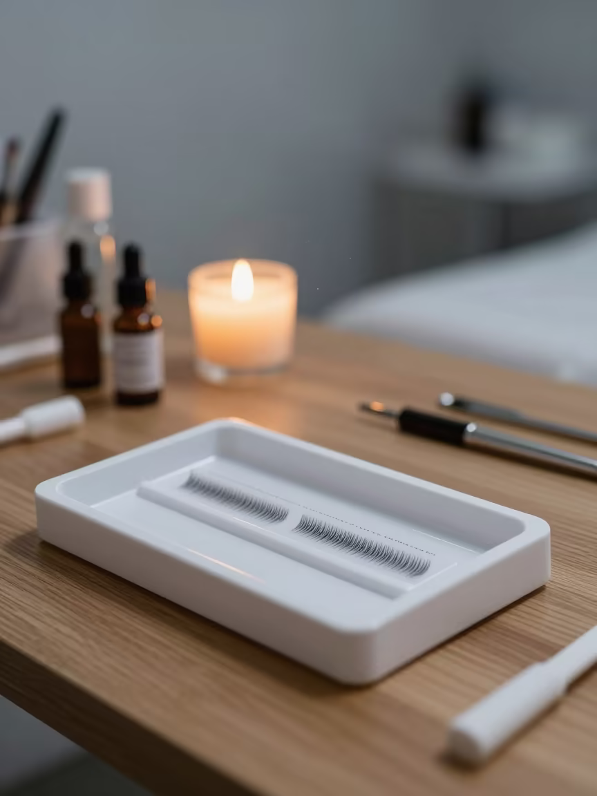 Lash Tray on Table in Higuey Treatment Room in inside a skincare treatment room near Higüey
