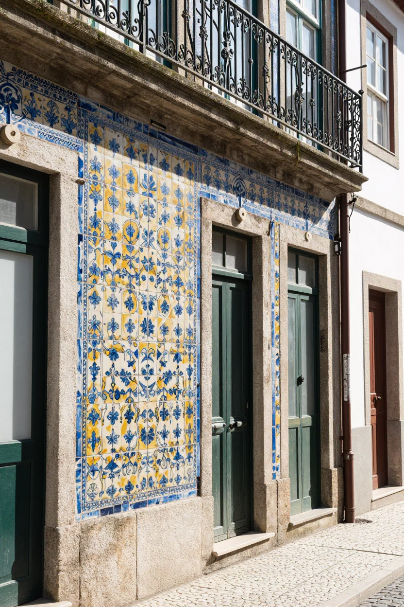 Latch Detail in Porto at Bright Midmorning Light in in Porto, Portugal