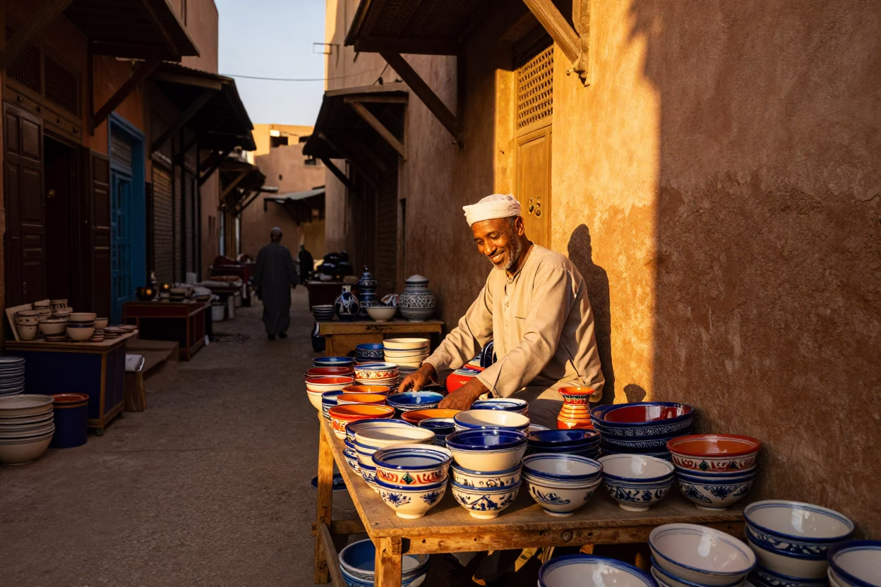 Late Afternoon at The Late Afternoon Light in Marrakech in in Marrakech, Morocco